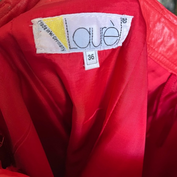 Red Leather Laurel Skirt Sz 36 Made In Germany fits Like 2-4 See Measurements - Picture 10 of 10